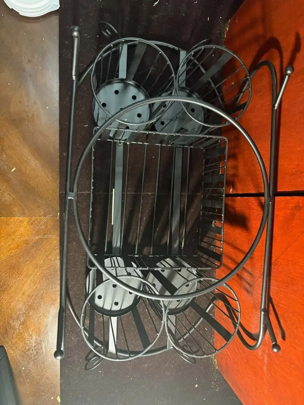 Sorbus Black Metal Buffet Caddy with Utensil, Napkin, and Plate Holder